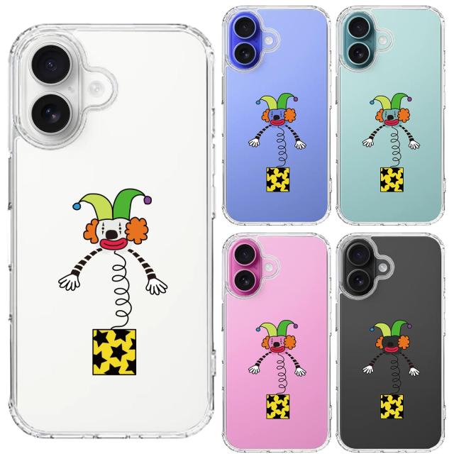 iPhone16 ケース クリア びっくり箱 スマホケース 側面ソフト 背面ハード ハイブリッド 送料無料-1