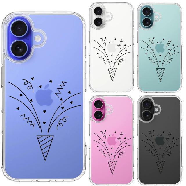 iPhone16 ケース クリア クラッカー スマホケース 側面ソフト 背面ハード ハイブリッド 送料無料-1