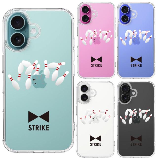 iPhone16 ケース クリア ボウリング スマホケース 側面ソフト 背面ハード ハイブリッド  送料無料-1