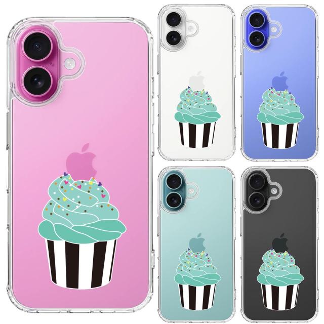 iPhone16 ケース クリア カップケーキ スマホケース 側面ソフト 背面ハード ハイブリッド  送料無料-1