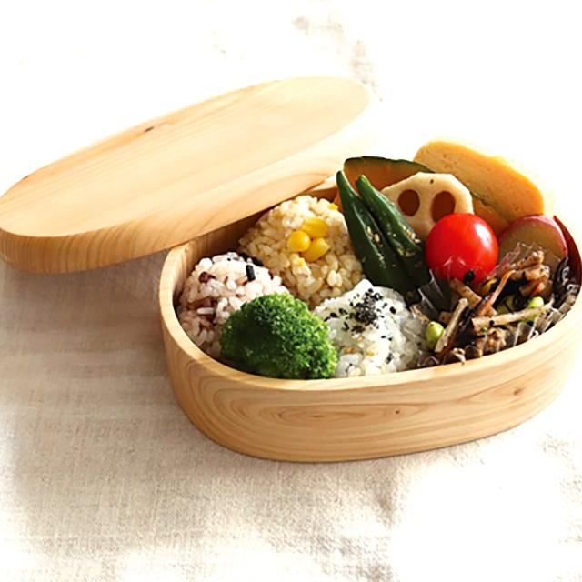 ひのきくりぬき弁当箱 小判 ナチュラルキッチン 送料無料-2