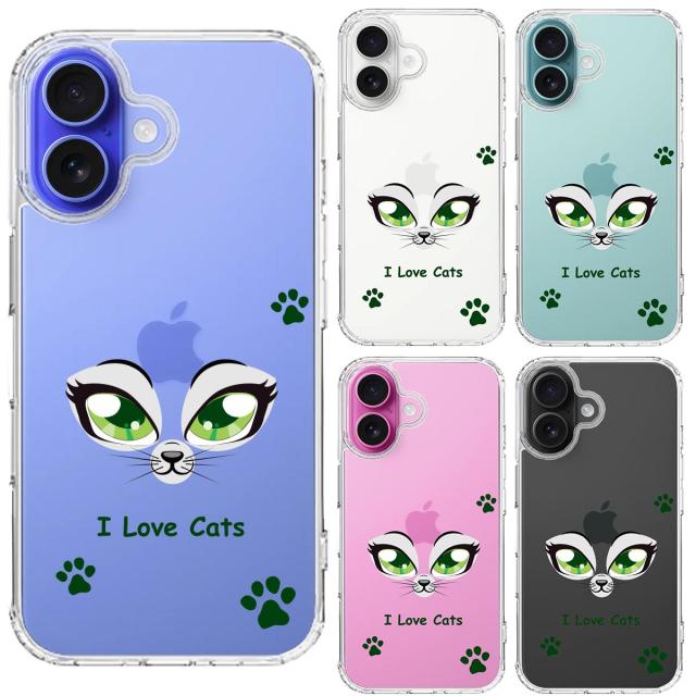 iPhone16 ケース クリア レイディー 猫 cats スマホケース 側面ソフト 背面ハード ハイブリッド  送料無料-1