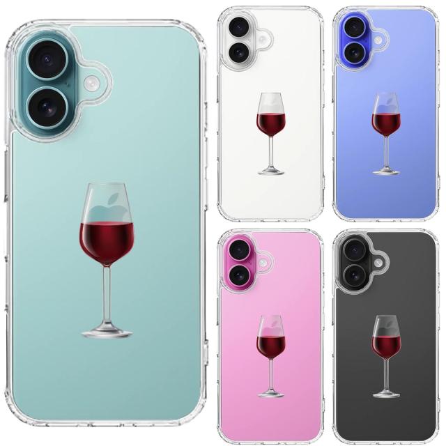 iPhone16 ケース クリア ジャケット 赤ワイン スマホケース 側面ソフト 背面ハード ハイブリッド  送料無料-1