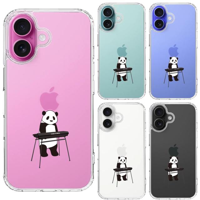 iPhone16 ケース クリア キーボード パンダ スマホケース 側面ソフト 背面ハード ハイブリッド  送料無料-1
