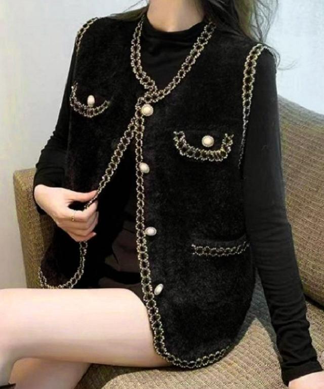 モヘア風ニットベストレディース 秋服 送料無料 即日発送-4