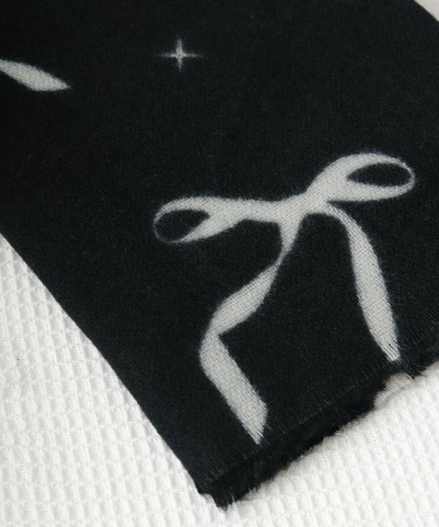 大判マフラー ストール リボン模様 秋冬 送料無料 即日発送-9