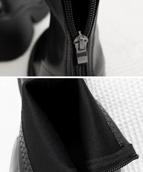 PUレザーショートブーツ バックジッパー 送料無料 即日発送-9