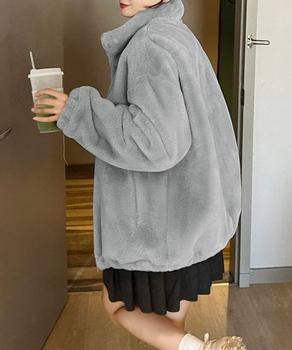 スタンドカラーボアジャケット レディース 送料無料 即日発送-6