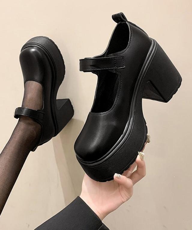 厚底ローファー ストラップパンプス 送料無料 即日発送-9