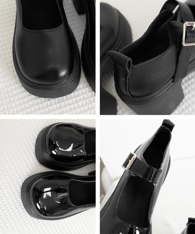 厚底ローファー ストラップパンプス 送料無料 即日発送-3