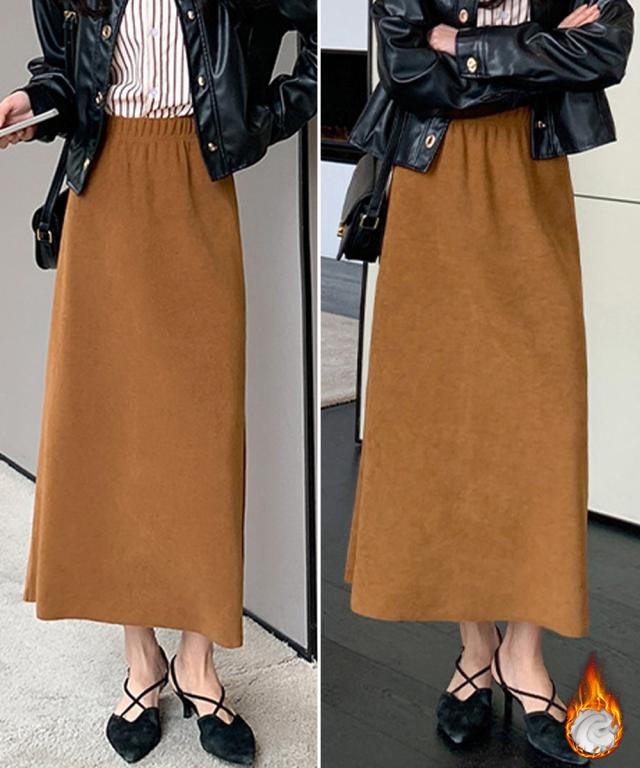 裏起毛ロングスカート秋冬スカート2タイプ 送料無料 即日発送-8