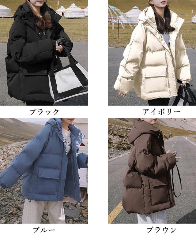 フード中綿コートフェイクダウンジャケット 送料無料 即日発送-1