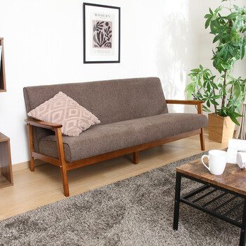 ソファー 厚手ファブリックソファ ミート 3P 2色展開 送料無料-12