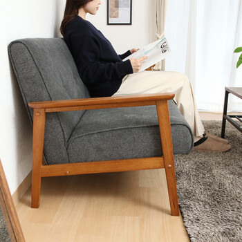 ソファー 厚手ファブリックソファ ミート 3P 2色展開 送料無料-6