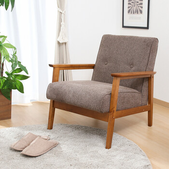 ソファー 厚手ファブリックソファ ミート 1P 2色展開 送料無料-12