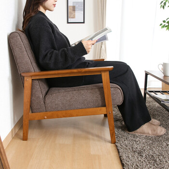 ソファー 厚手ファブリックソファ ミート 1P 2色展開 送料無料-14