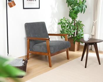 ソファー 厚手ファブリックソファ ミート 1P 2色展開 送料無料-3