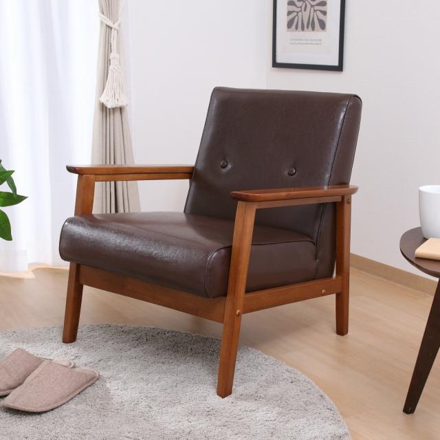 ソファー バイキャストPUソファ ミート 1P 2色展開 送料無料-14