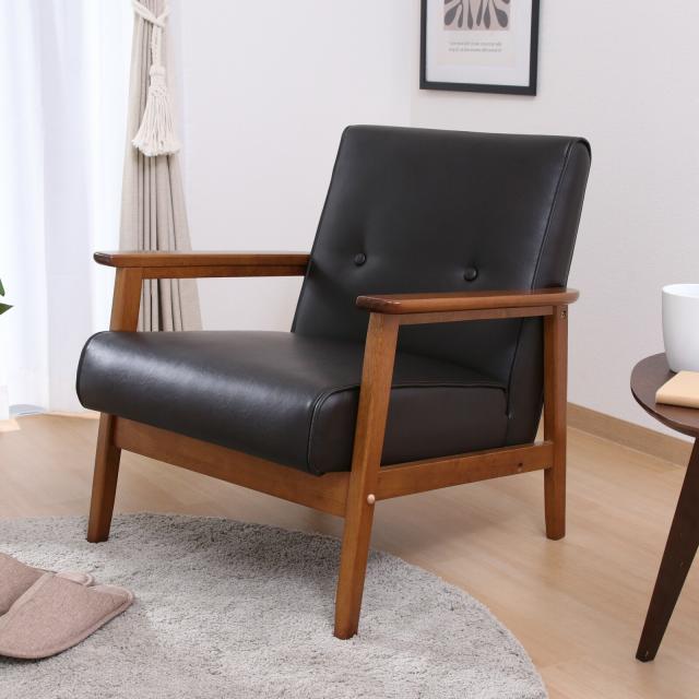 ソファー バイキャストPUソファ ミート 1P 2色展開 送料無料-7