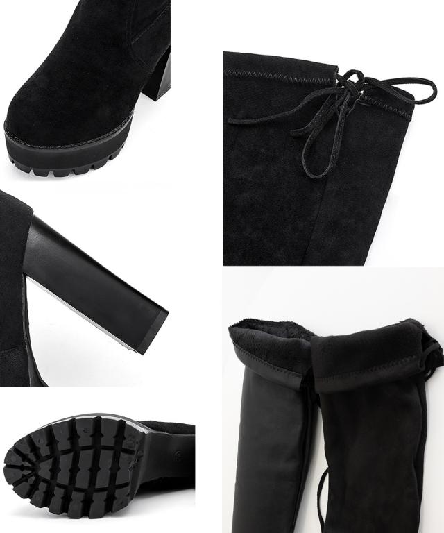 ニーハイブーツ厚底 フィットロングブーツ 送料無料 即日発送-3