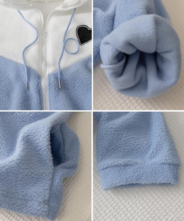 スタンドカラーボアジャケット バイカラー 送料無料 即日発送-3