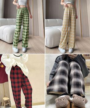 裏起毛チェック柄パンツ 裏ボアパンツ防寒 送料無料 即日発送-6