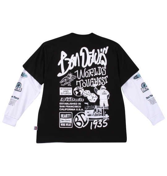 大きいサイズ BEN DAVIS 長袖T＆半袖TレイヤードTシャツ 3L 4L 5L 6L MC846852-83003 ラッピング可 送料無料 即日発送-1
