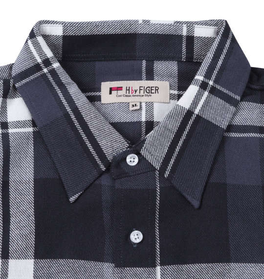 大きいサイズ H by FIGER 10番ビエラチェック長袖シャツ 3L 4L 5L 6L 8L MC743022-83065 ラッピング可 送料無料 即日発送-3