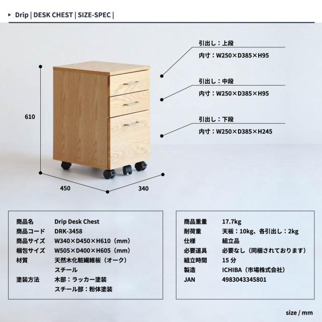 DRK 3458 II drip Desk Chest DRK 3458 送料無料 即日発送-15