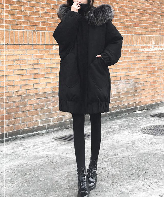 中綿ショートコートファー付きコート 送料無料 即日発送-1