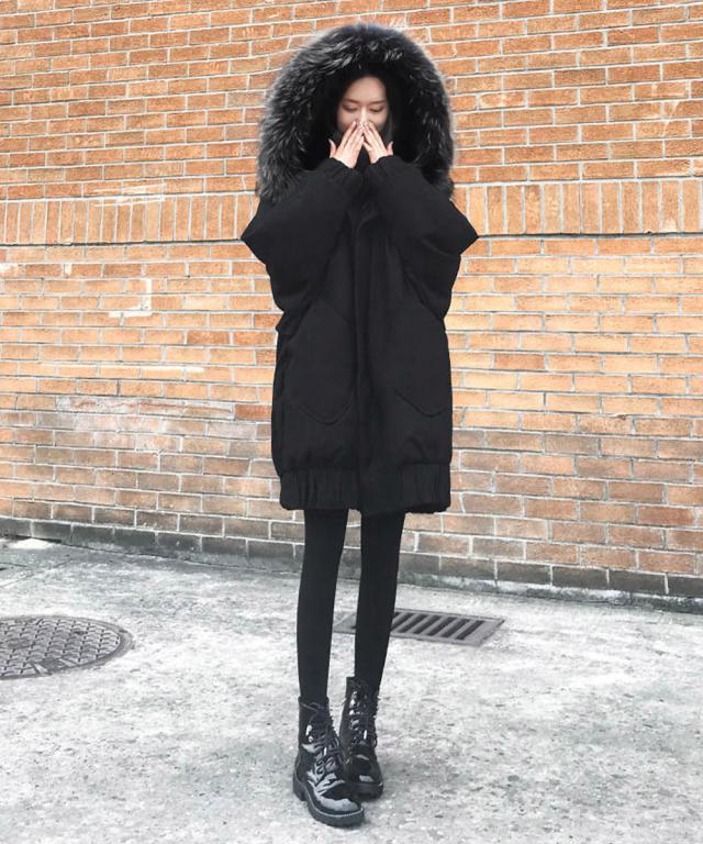 中綿ショートコートファー付きコート 送料無料 即日発送-4