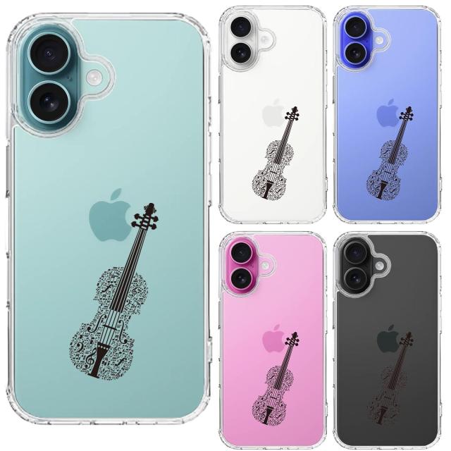 iPhone16 ケース クリア ヴァイオリン スマホケース 側面ソフト 背面ハード ハイブリッド  送料無料-1