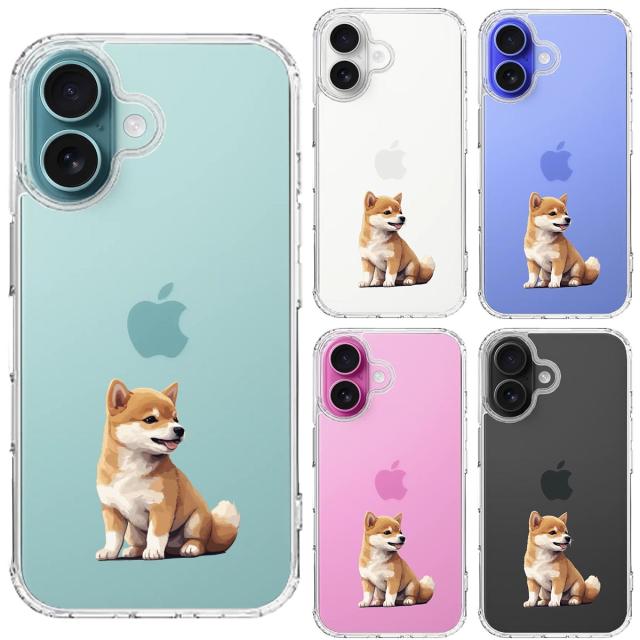 iPhone16 ケース クリア わんこ 柴犬 パピー スマホケース 側面ソフト 背面ハード ハイブリッド 送料無料-1