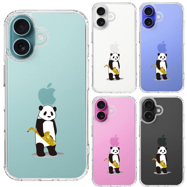 iPhone16 ケース クリア サックス パンダ スマホケース 側面ソフト 背面ハード ハイブリッド  送料無料-1