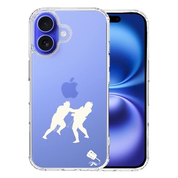 iPhone16 ケース クリア 相撲 おすもう 突き出し 白 スマホケース 側面ソフト 背面ハード ハイブリッド 送料無料-0