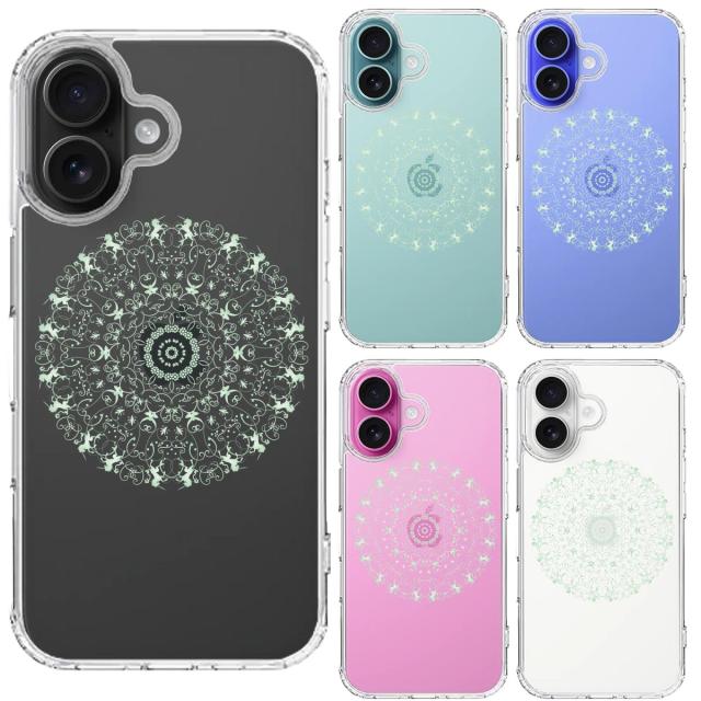 iPhone16 ケース クリア 曼荼羅 模様 スマホケース 側面ソフト 背面ハード ハイブリッド  送料無料-1