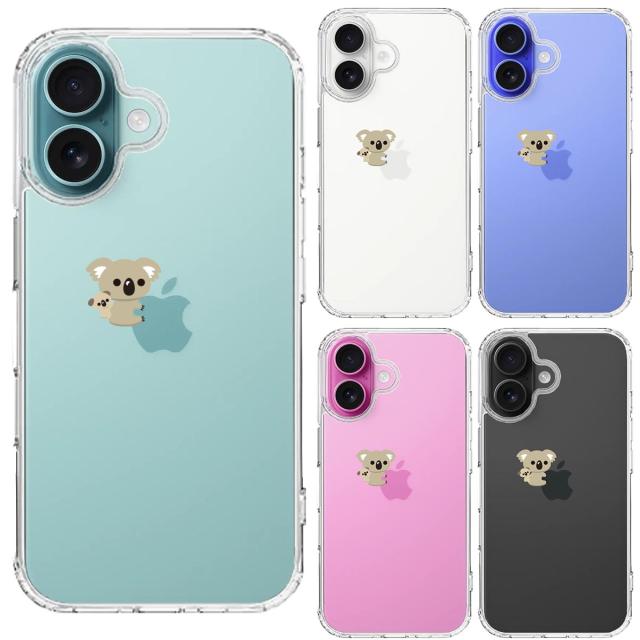 iPhone16 ケース クリア コアラ 親子 おんぶ スマホケース 側面ソフト 背面ハード ハイブリッド 送料無料-1