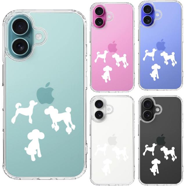 iPhone16 ケース クリア 陽だまり トイプードル もふもふ わんこ 白 スマホケース 側面ソフト 背面ハード ハイブリッド 送料無料-1