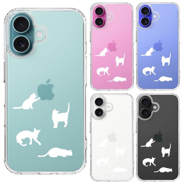 iPhone16 ケース クリア 陽だまりのにゃんこ ねこ 猫 ホワイト スマホケース 側面ソフト 背面ハード ハイブリッド  送料無料-1