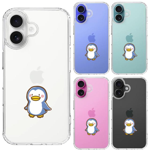 iPhone16 ケース クリア ペンギン スマホケース 側面ソフト 背面ハード ハイブリッド  送料無料-1