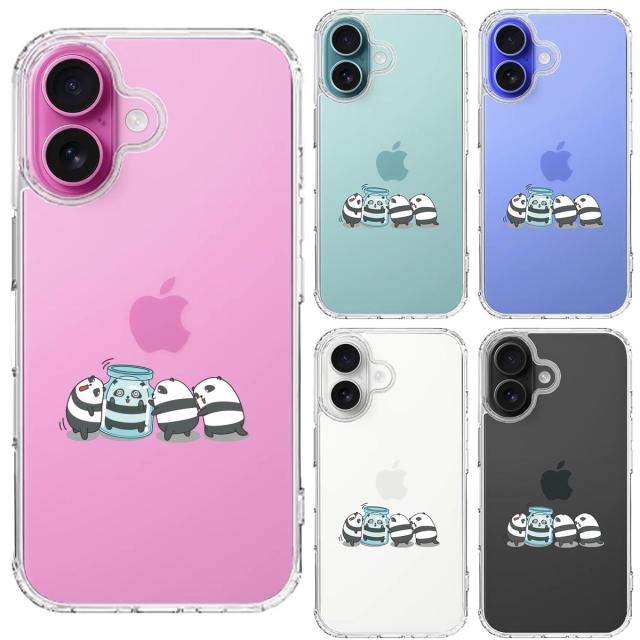 iPhone16 ケース クリア カプセル パンダ スマホケース 側面ソフト 背面ハード ハイブリッド  送料無料-1