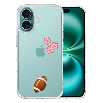 iPhone16 ケース クリア ラグビー 桜 さくら スマホケース 側面ソフト 背面ハード ハイブリッド  送料無料-0