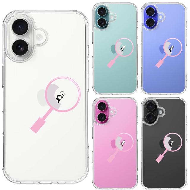 iPhone16 ケース クリア よく見たら パンダ 小走り中 スマホケース 側面ソフト 背面ハード ハイブリッド  送料無料-1