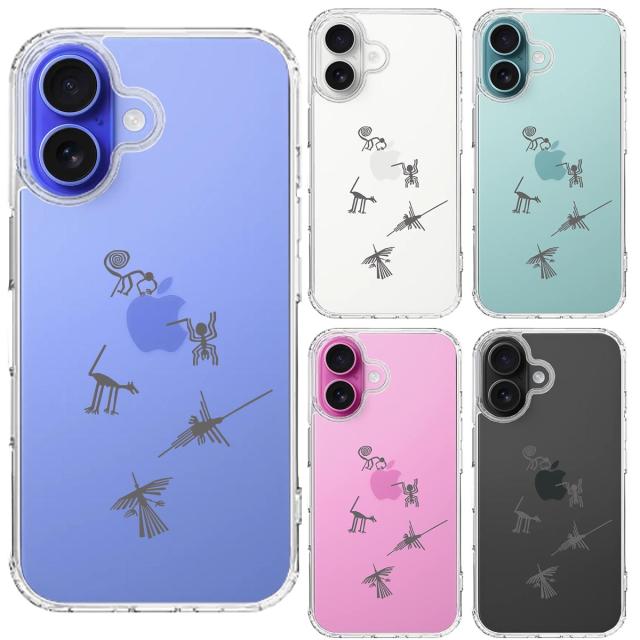 iPhone16 ケース クリア ナスカの地上絵 スマホケース 側面ソフト 背面ハード ハイブリッド  送料無料-1