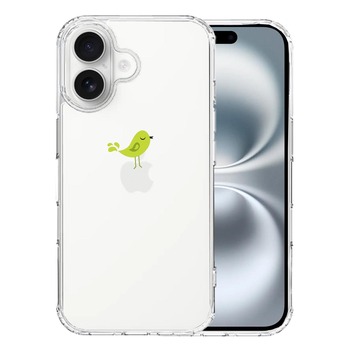 iPhone16 ケース クリア 鳥 グリーン スマホケース 側面ソフト 背面ハード ハイブリッド 送料無料-0