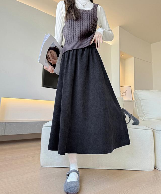 フレアスカート ロングスカート Aライン 送料無料 即日発送-3