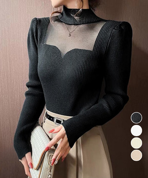 ニットトップス プチハイネックレディース 送料無料 即日発送-0