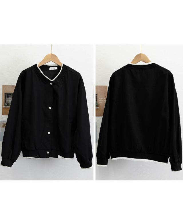 ライトクロップドブルゾンレディース 送料無料 即日発送-2