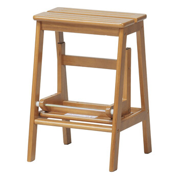 ステップチェア2段 木製踏み台　ブラウン 送料無料-1