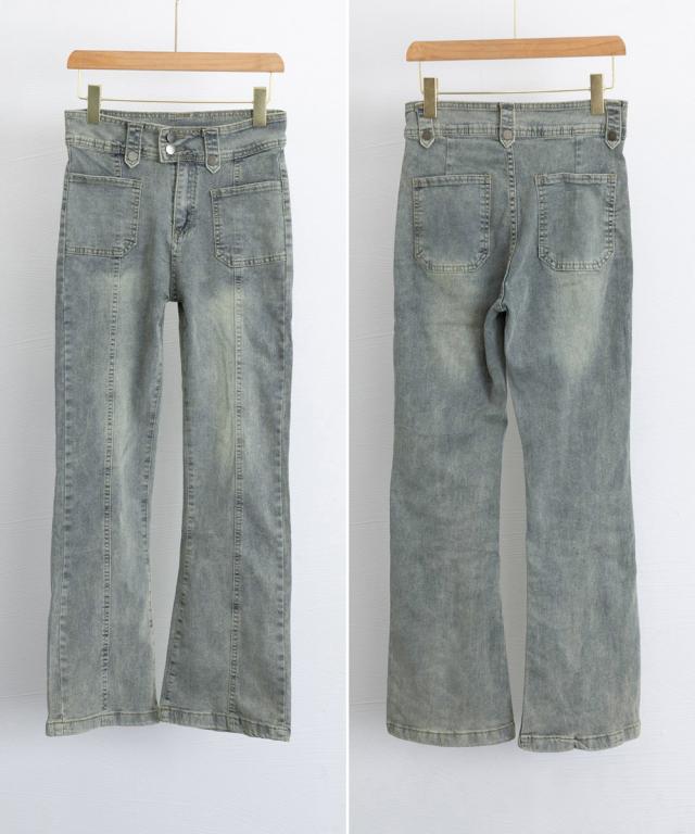 セミフレアデニムパンツ ヴィンテージ風 送料無料 即日発送-2